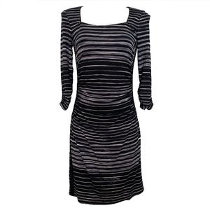 WHBM 3/4 sleeve ruched sides dress